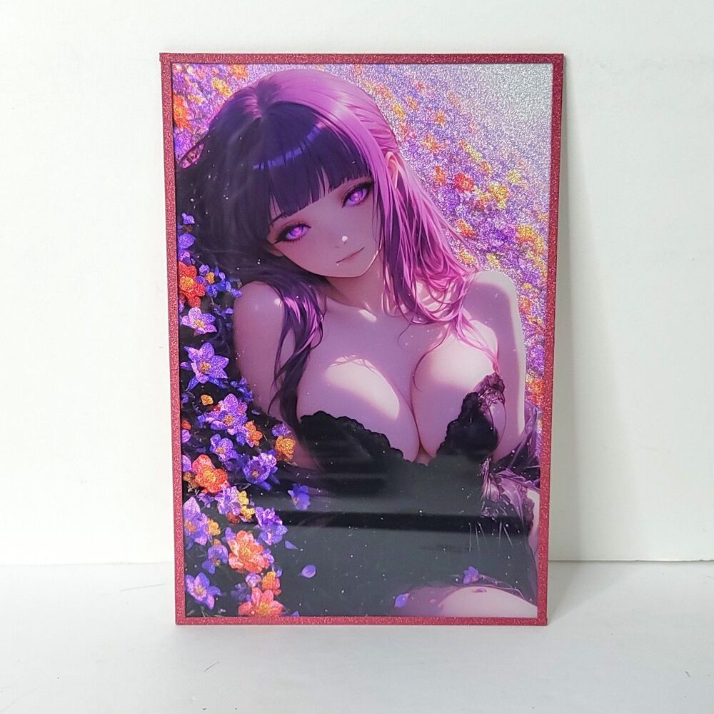 Fern Frieren Floral Red Waifu Card Anime Girl Wall Art Oversized Board A5